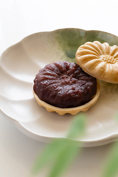 Monaka is a Japanese sweet filled with red bean paste.