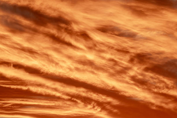 Orange Clouds Swirl At Sunset Over Big Bend National Park