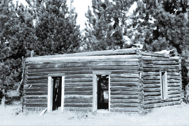 Old abandoned mine buildings stand as a testament to the past at the historic Elkhorn ghost town in Montana