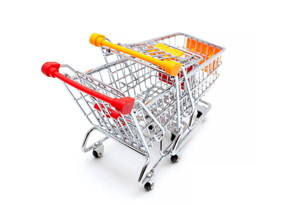 Empty shopping Cart isolated on white background.