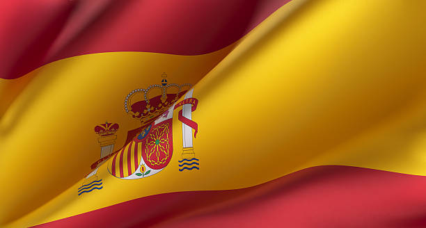 National flag of Spain Waving background