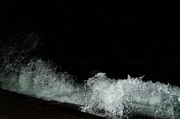 Dynamic water splash against dark night backdrop