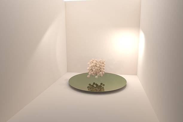 3D rendered image of silicon crystal in clean room