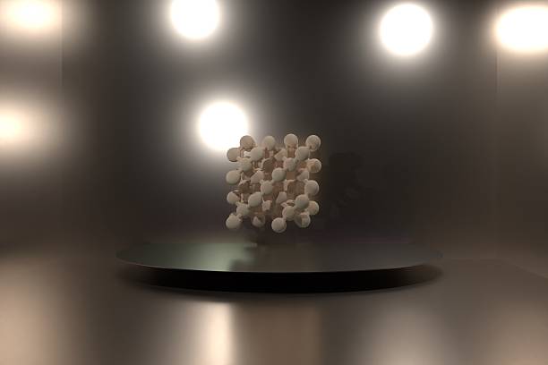 3D rendered image of silicon crystal in clean room