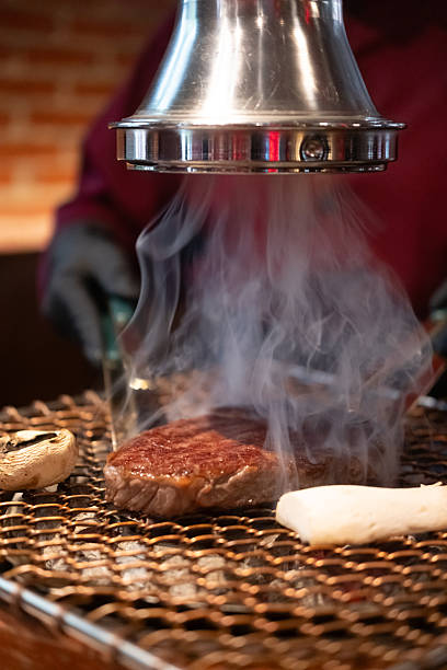 Wagyu ribeye beef on the grill