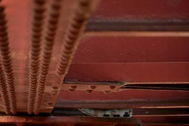 A powerful and inorganic texture material focusing on the joints (rivets) of an iron bridge that has supported society for years.