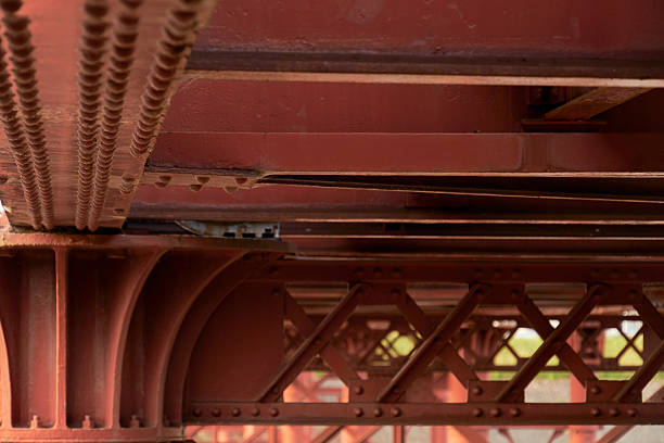 A powerful and inorganic texture material focusing on the joints (rivets) of an iron bridge that has supported society for years.
