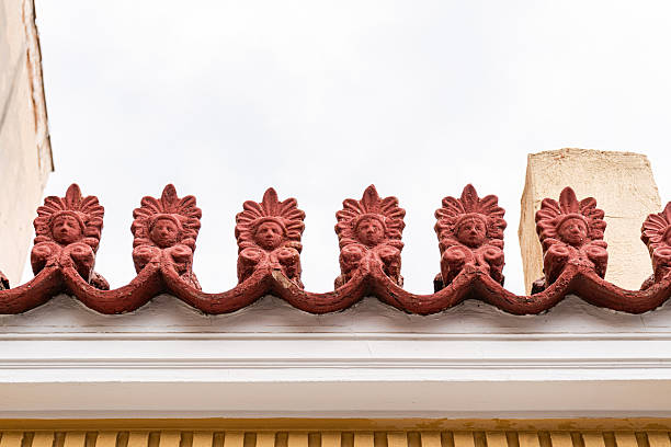 richly decorated facade of a house on Kraanlei in the Belgian city of Ghent; Ghent, Belgium
