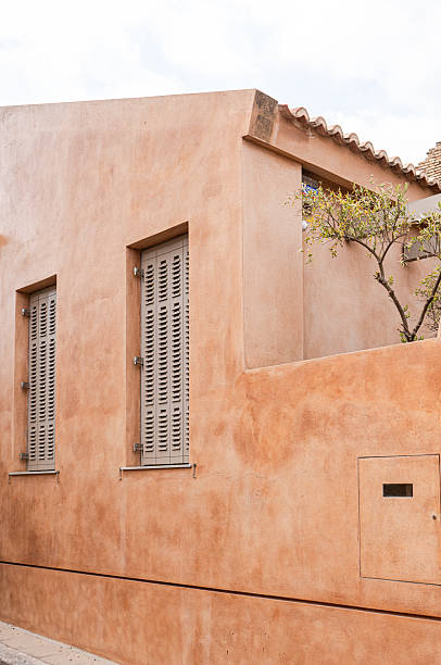Narrow streets of Plaka area in Athens with traditional architecture in summertime