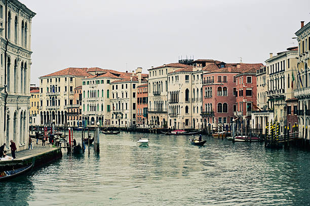 Canal Grande at the sunset, from Ponte dell'Accademia Venice, Italy.The picturesque canals of Venice,.Backdrop of the iconic city