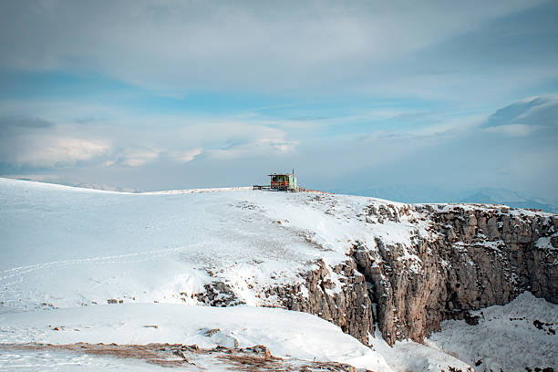 beautiful mountains in winter time