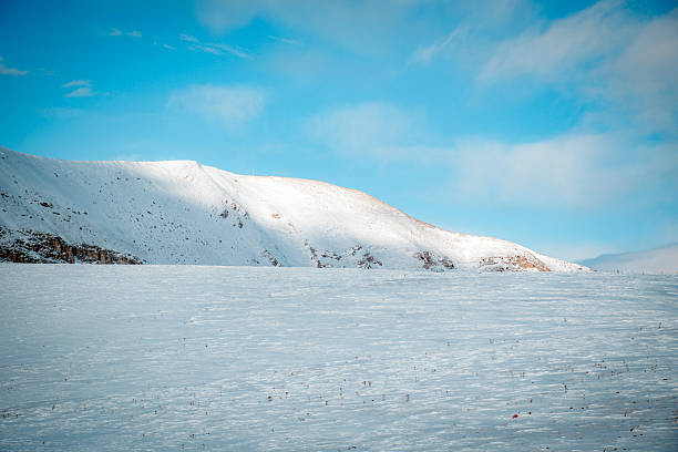 beautiful mountains in winter time