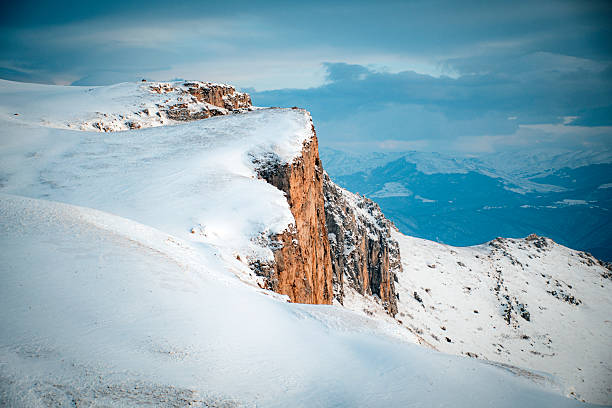 beautiful mountains in winter time