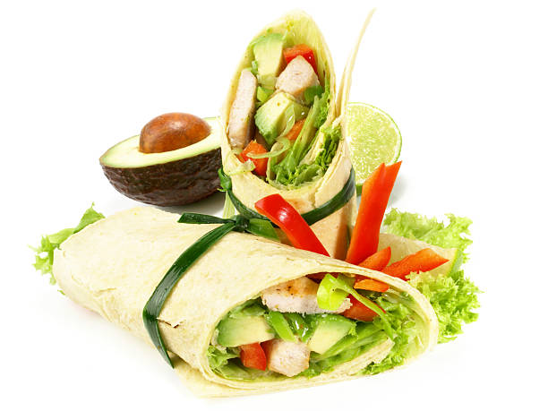 Chicken Wrap isolated  on white Background