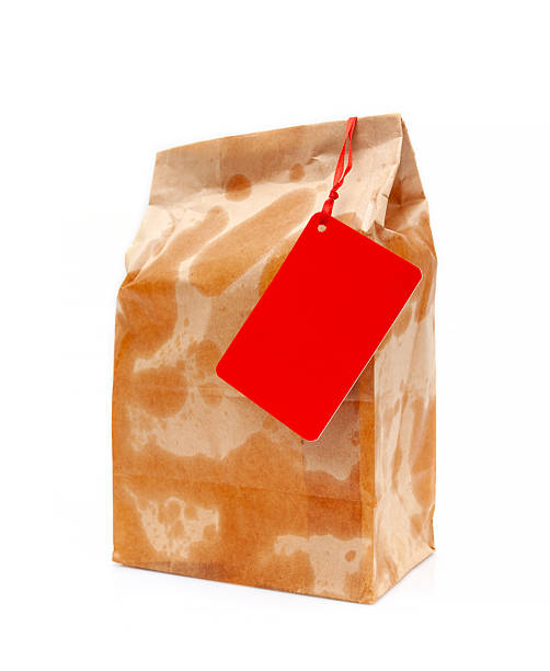 Brown Paper Bag isolated on white background.