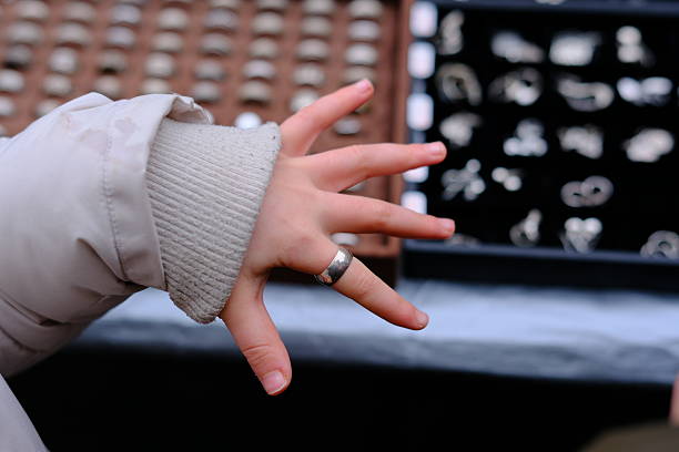 parts of the human body, woman's hand with an engagement ring, wrist details, joints, knuckles and fingers, jewel design