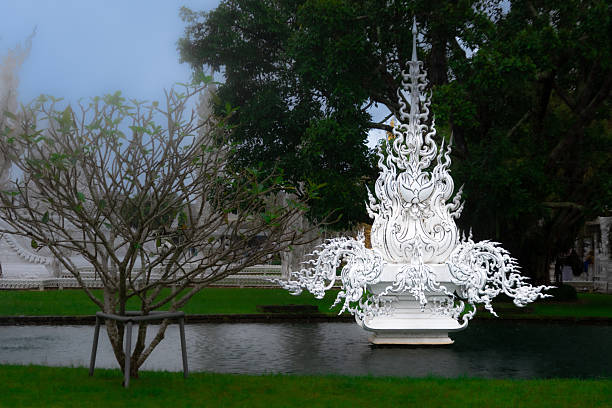 Architecture of the famous White Temple in Chiang Rai, Thailand