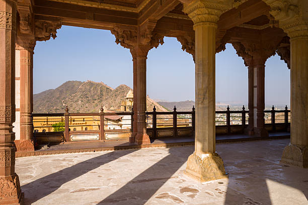 A section of the  Amber Fort or Amer Fort palace located in Amber, Rajasthan, India