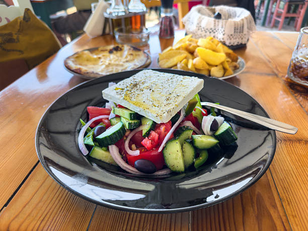 Traditional Greek Salad With Feta Cheese