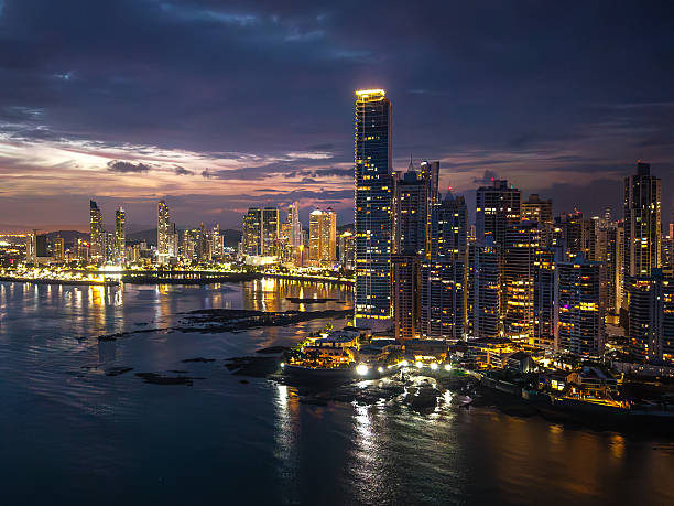 istock Illuminated Panama City skyline at night 2258127042