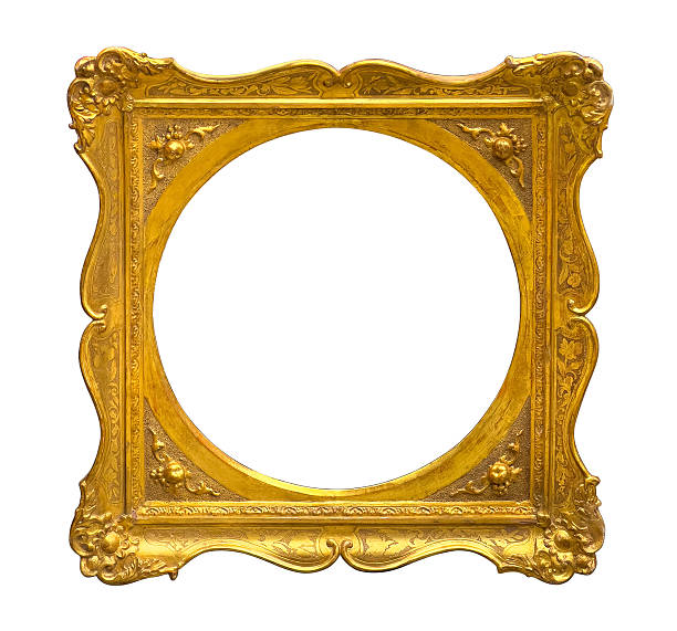 istock Ornate gold baroque frame with transparent background 2258130089