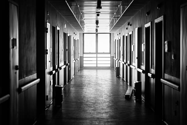 istock Dark mysterious corridor in hospital building 2258130411