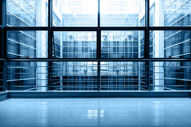 Empty lobby with windows in morden office building