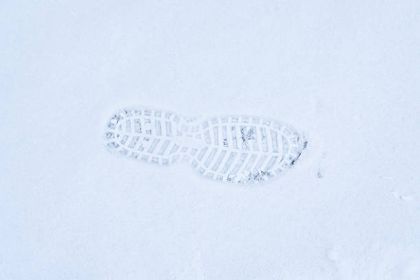 single footprint in snow as background