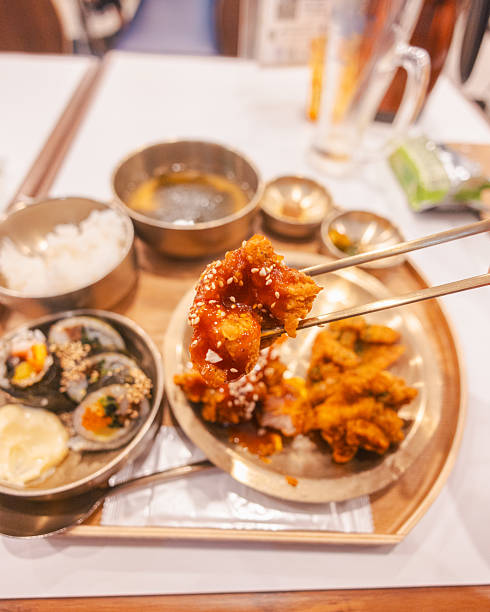 Korean Fried Chicken with Gimbop