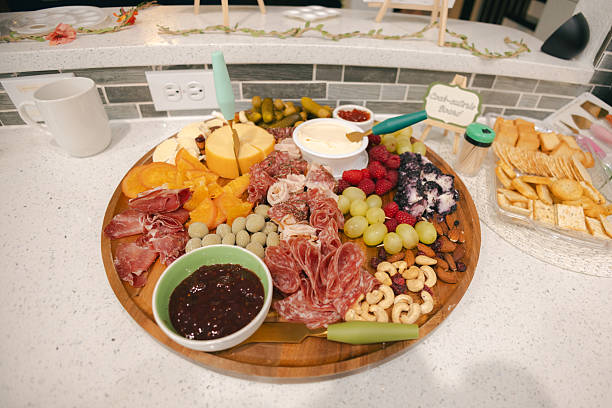 Charcuterie Board with Jams and spreads