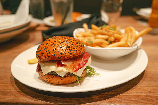 Bacon Burger with side of Truffle Fries