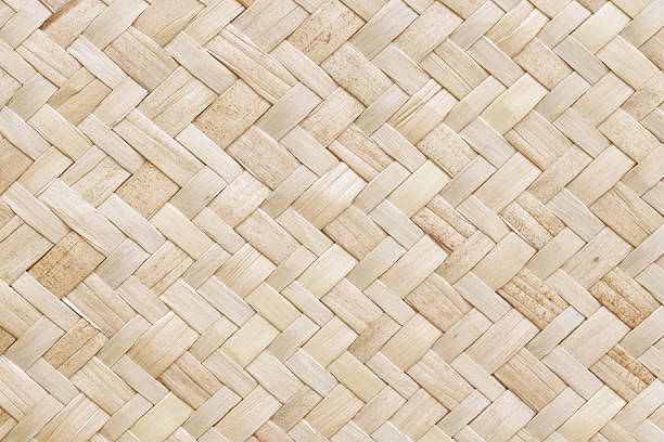 Pattern of old reed weaving mat with vintage style for background and design art work.