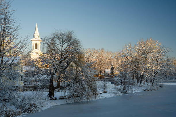 Winter scenery of Clinton, New Jersey, USA