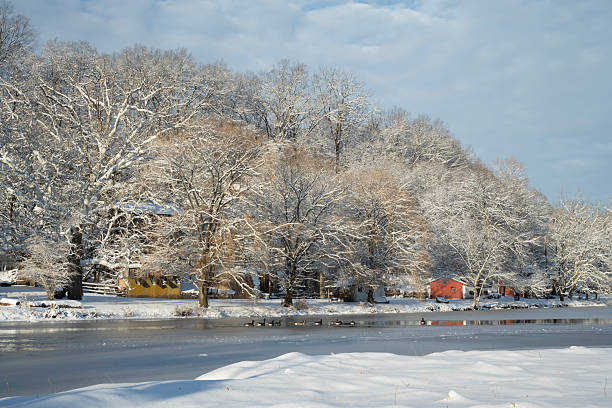 Winter scenery of Clinton, New Jersey, USA