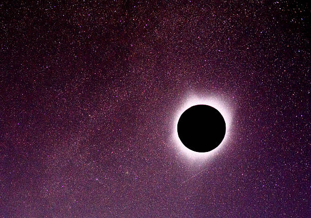 Eclipse of the sun and starfield.