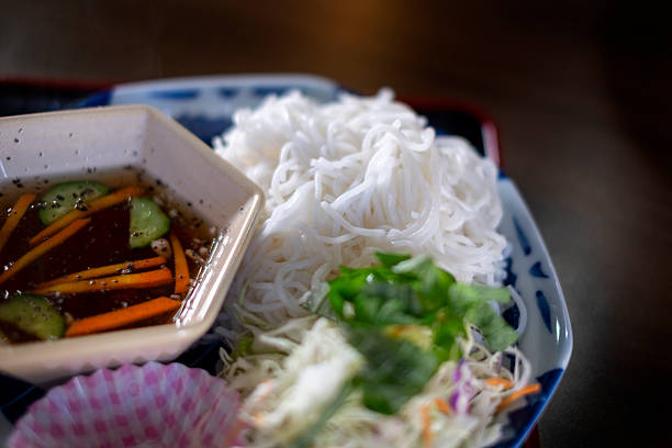 Vietnamese food, rice noodles.