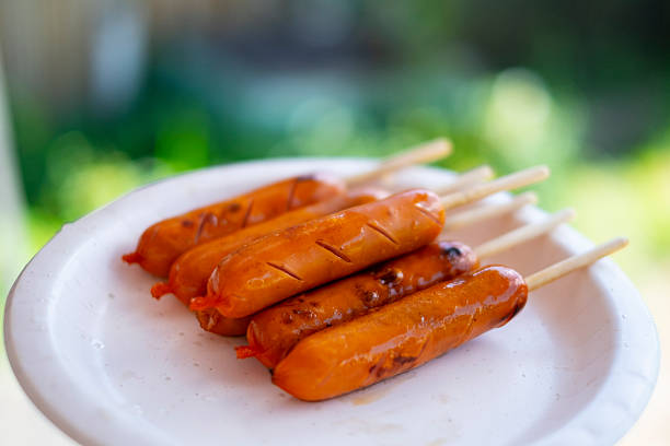 Sausage on a skewer.