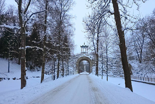 Architecture of Alexander Park in winter