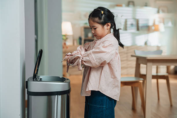 A plastic junk box or trash bin with \