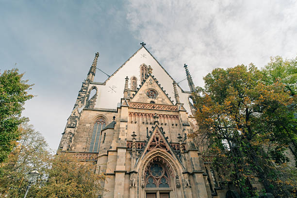 in leipzig, germany - 1 oct 2025 Facade of St. Thomas Church Thomaskirche . High quality photo