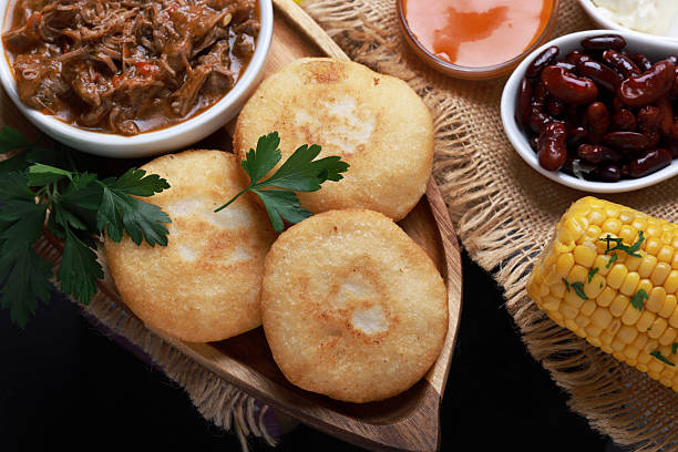 Traditional Corn Flour Arepa for breakfast