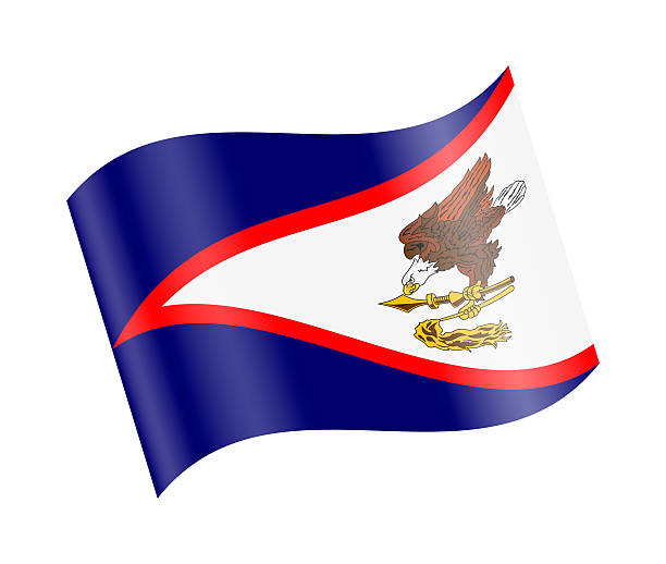 Realistic vector illustration of the national flag of American Samoa waving in the wind. High-quality design suitable for news, international politics, geography, diplomacy, global business, education and cultural concepts