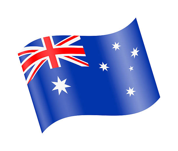 Realistic vector illustration of the national flag of Australia waving in the wind. High-quality design suitable for news, international politics, geography, diplomacy, global business, education and cultural concepts