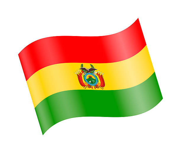 Realistic vector illustration of the national flag of Bolivia waving in the wind. High-quality design suitable for news, international politics, geography, diplomacy, global business, education and cultural concepts