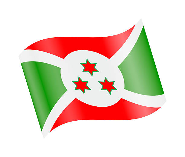 Realistic vector illustration of the national flag of Burundi waving in the wind. High-quality design suitable for news, international politics, geography, diplomacy, global business, education and cultural concepts