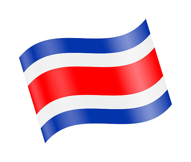 Realistic vector illustration of the national flag of Costa Rica waving in the wind. High-quality design suitable for news, international politics, geography, diplomacy, global business, education and cultural concepts