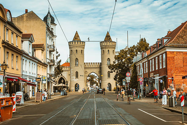 view on historic city gate in Potsdam old town