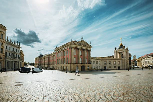 wide panoramic view on old market square  in Potsdam