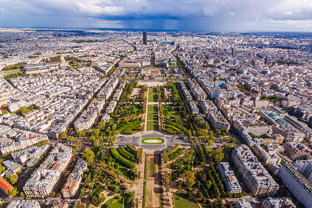 Seine River view from the top level of Eiffel Tower