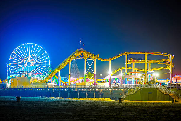 istock Pacific Park illuminated at night on Santa Monica Pier 2258381246